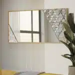 Gold frame decorative wall mirror with prism artwork