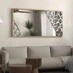 Gold frame decorative wall mirror with prism artwork