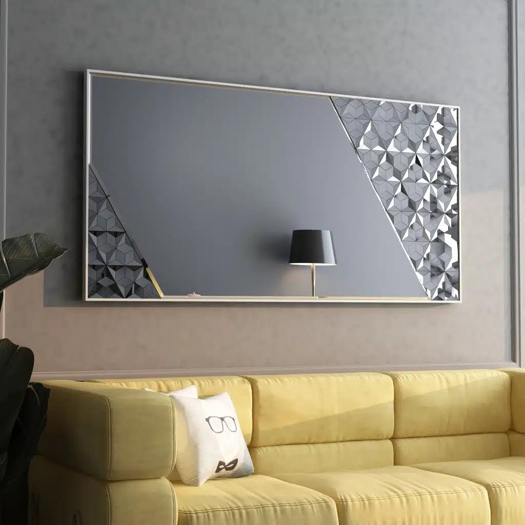 Silver frame premium handmade mirror with beveled edges