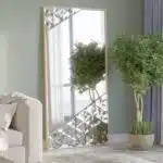 Gold frame decorative wall mirror with prism artwork