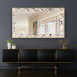 Luxury gold wall mirror with beveled edges, prism-shaped handmade mirror design, premium home décor