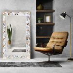 Luxury gold wall mirror with beveled edges, prism-shaped handmade mirror design, premium home décor