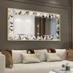 Luxury gold wall mirror with beveled edges, prism-shaped handmade mirror design, premium home décor