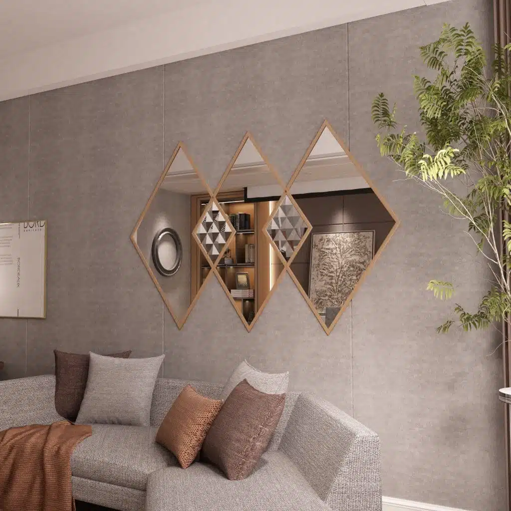 Diamond Vanity Mirror, Unique Design Mirror Bathroom Wall Art - Image 3