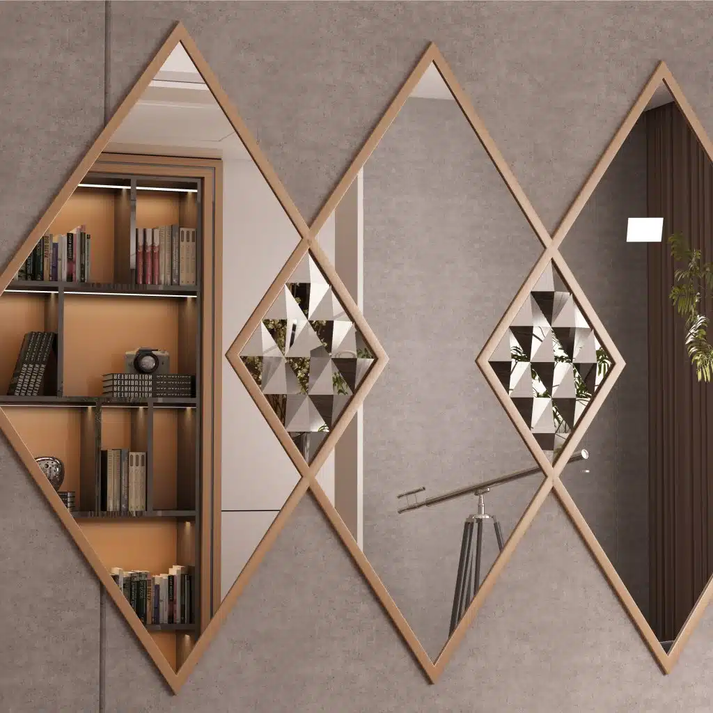 Diamond Vanity Mirror, Unique Design Mirror Bathroom Wall Art - Image 4