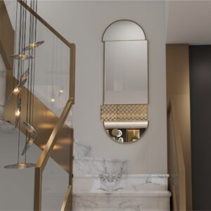 Enhance the style and charm of your living space with this exquisite Oval Pill shaped Mirror. This Long Large Wall Mirror is perfect for both the living room and bathroom as a Vanity Mirror, adding a touch of elegance to any chic home decor. Its Asymmetrical Irregular shape makes it a truly unique piece, perfect for the entryway or any room in need of a modern update. Elevate your interior design with this Stylish and versatile Modern Wall Mirror that is sure to make a statement in any room.