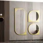 Add a touch of modern sophistication to your living space with our Asymmetrical Bathroom Vanity Mirror. This unique piece features a Round Irregular shape that adds an artistic flair to any room. The Aesthetic Long Gold Mirror frame enhances the elegance of the design, making it the perfect statement piece for your home decor. Whether you place it in your bathroom, living room, or as part of a set in your bedroom, this Unique Curved Mirror is sure to elevate your space with style and charm.