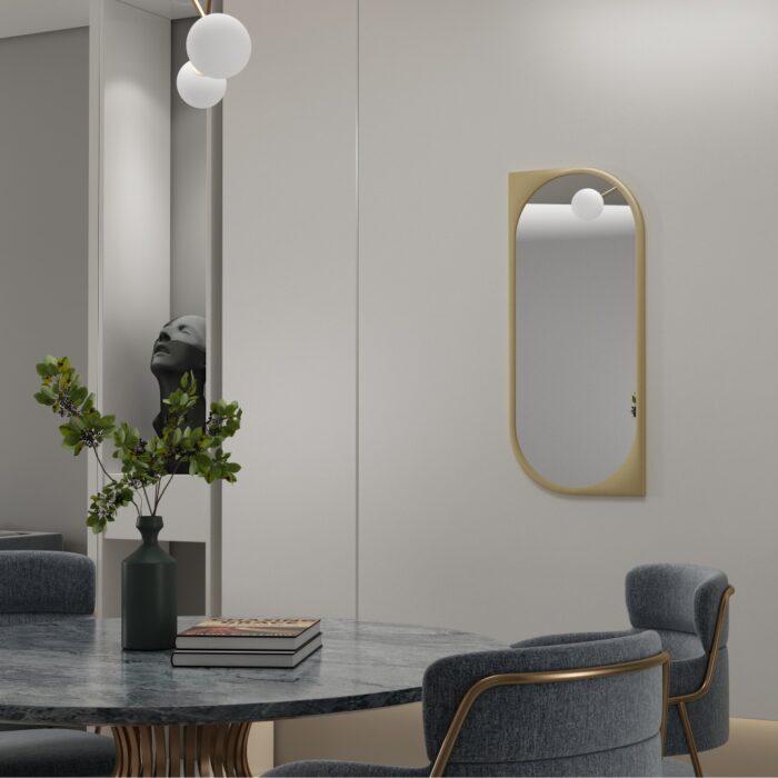 Introducing our stunning collection of mirrors that will elevate the style of your home decor! This Asymmetrical Bathroom Vanity mirror adds a modern touch to your space, while the Round Irregular wall mirror brings a unique and artistic flair. The Aesthetic Long gold mirror exudes elegance and sophistication, perfect for creating a chic ambiance in any room. Make a statement with the Unique curved mirror that captures attention and sets your space apart. Complete your living room Set with these fabulous mirrors that not only reflect your unique style but also enhance the overall aesthetic of your home.