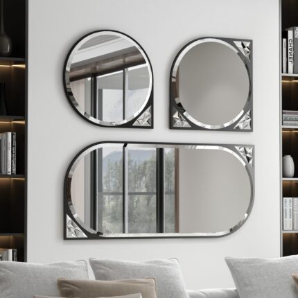 Introducing our stunning collection of mirrors that will elevate the style of your home decor! This Asymmetrical Bathroom Vanity mirror adds a modern touch to your space, while the Round Irregular wall mirror brings a unique and artistic flair. The Aesthetic Long gold mirror exudes elegance and sophistication, perfect for creating a chic ambiance in any room. Make a statement with the Unique curved mirror that captures attention and sets your space apart. Complete your living room Set with these fabulous mirrors that not only reflect your unique style but also enhance the overall aesthetic of your home.