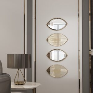 Add a touch of mystique and charm to your space with this unique Evil Eye Mirror. This Small Wall Mirror features an elegant Oval shape, perfect for adding a stylish accent to your Bathroom or Vanity area. The intricate design of this Art Deco Mirror makes it a standout piece of Home Décor. Crafted by hand, this Gold Wall Mirror is a stunning addition to any room, serving both as a functional mirror and a piece of Wall Decor. Elevate your space with this Decorative and one-of-a-kind Mirror that is sure to impress all who see it.