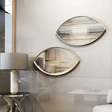 Art Deco Evil Eye Mirror for Bathroom Vanity - Gold Oval Mirror