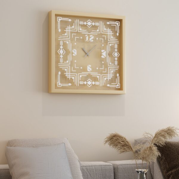 Add a statement-making touch to your living room or kitchen decor with this unique large wooden wall clock. This elegant timepiece is the perfect housewarming gift idea for those who appreciate stylish home decor. With its modern design and oversized silhouette, this large clock is sure to make a statement on any wall. Available in black, gray, gold, beige, and silver, this large wall clock is not only functional but also adds a touch of sophistication to any space. Whether you're looking for a kitchen clock or a living room clock, this silent wall clock is the perfect addition to your home. Upgrade your decor with this stylish and chic square wall clock today!