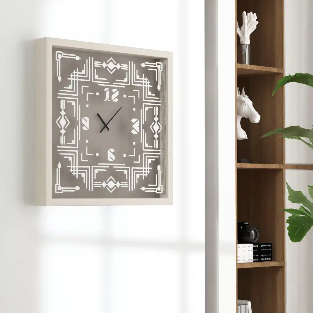 Add a statement-making touch to your living room or kitchen decor with this unique large wooden wall clock. This elegant timepiece is the perfect housewarming gift idea for those who appreciate stylish home decor. With its modern design and oversized silhouette, this large clock is sure to make a statement on any wall. Available in black, gray, gold, beige, and silver, this large wall clock is not only functional but also adds a touch of sophistication to any space. Whether you're looking for a kitchen clock or a living room clock, this silent wall clock is the perfect addition to your home. Upgrade your decor with this stylish and chic square wall clock today!