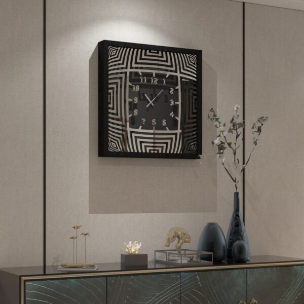 Add a touch of modern sophistication to your living room or kitchen decor with this unique large wall clock featuring a stunning 3D effect look design. This elegant timepiece is not only functional but serves as a stylish statement piece for any home. This oversized clock is available in black, gray, gold, beige, and silver, perfect for complementing any color scheme. Whether for yourself or as a housewarming gift idea, this silent, square wall clock will surely impress. Elevate your space with this chic and contemporary piece that embodies both form and function.