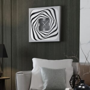 Add a touch of modern sophistication to your living room or kitchen decor with this unique large wall clock featuring a stunning 3D effect look design. This elegant timepiece is not only functional but serves as a stylish statement piece for any home. This oversized clock is available in black, gray, gold, beige, and silver, perfect for complementing any color scheme. Whether for yourself or as a housewarming gift idea, this silent, square wall clock will surely impress. Elevate your space with this chic and contemporary piece that embodies both form and function.