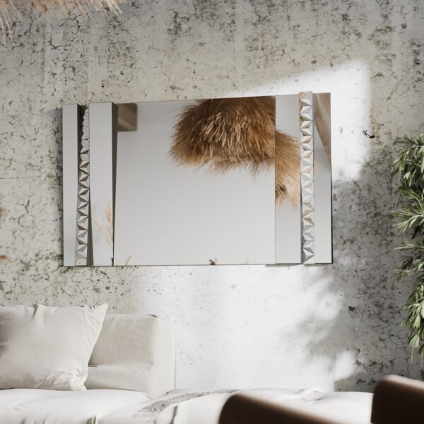 Handmade Rectangular Luxury Wall Mirror for Chic Living Room Decor - Elegant One of a Kind Aesthetic Mirror, Exquisite Vanity Mirror for Royal Living Room Decor - Modern Classic Design, Large & Unique, Stunning Housewarming Gift - Big Wall Mirror with Exquisite Design, Perfect for Elegant Decor