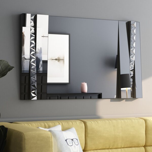 Handmade Rectangular Luxury Wall Mirror for Chic Living Room Decor - Elegant One of a Kind Aesthetic Mirror, Exquisite Vanity Mirror for Royal Living Room Decor - Modern Classic Design, Large & Unique, Stunning Housewarming Gift - Big Wall Mirror with Exquisite Design, Perfect for Elegant Decor