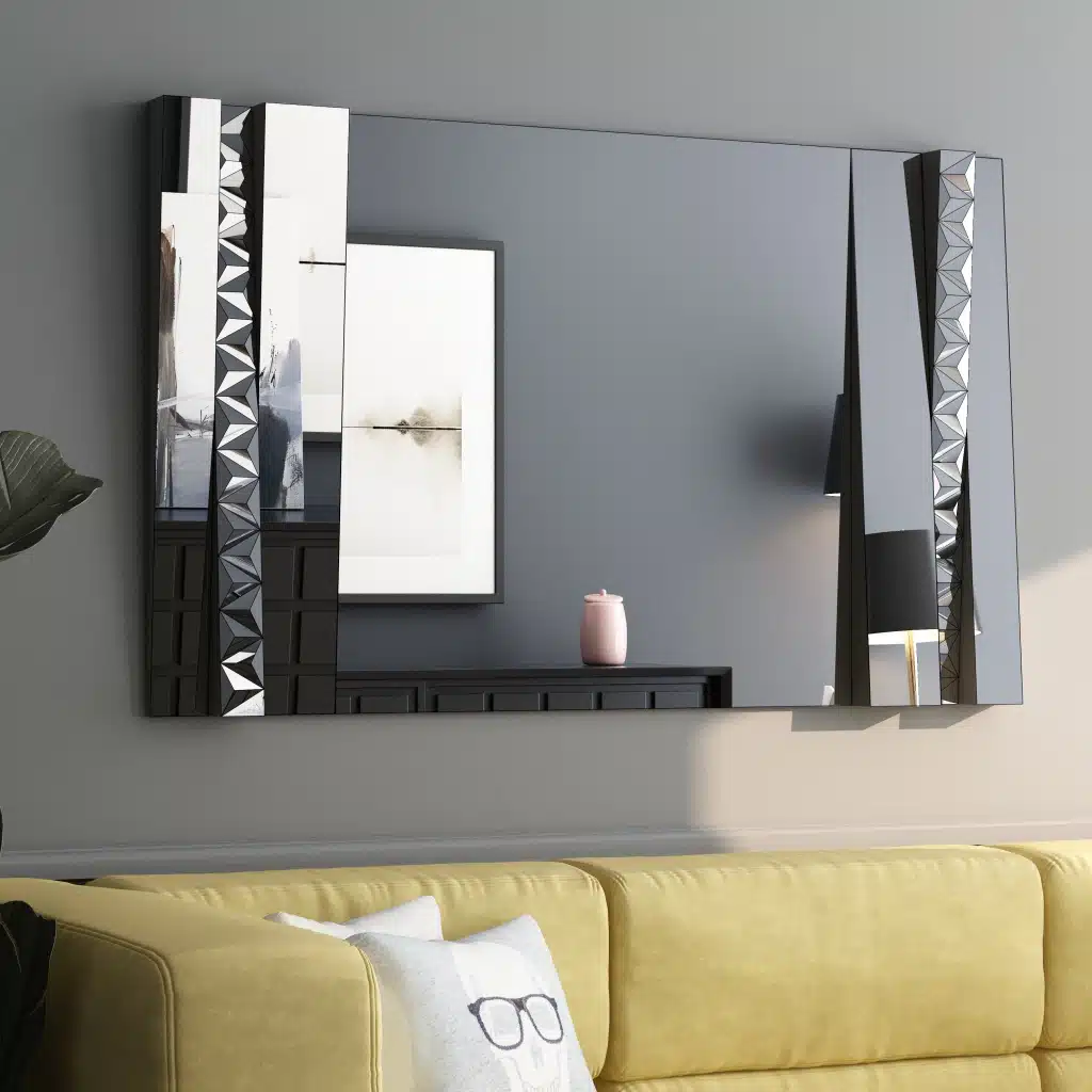 Handmade Rectangular Luxury Wall Mirror for Chic Living Room Decor - Elegant One of a Kind Aesthetic Mirror, Exquisite Vanity Mirror for Royal Living Room Decor - Modern Classic Design, Large & Unique, Stunning Housewarming Gift - Big Wall Mirror with Exquisite Design, Perfect for Elegant Decor