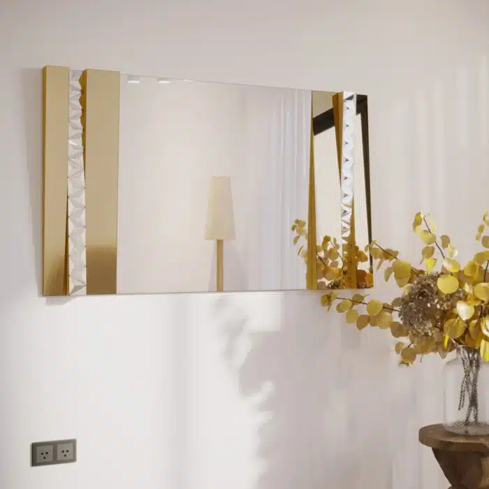 Handmade Rectangular Luxury Wall Mirror for Chic Living Room Decor - Elegant One of a Kind Aesthetic Mirror, Exquisite Vanity Mirror for Royal Living Room Decor - Modern Classic Design, Large & Unique, Stunning Housewarming Gift - Big Wall Mirror with Exquisite Design, Perfect for Elegant Decor