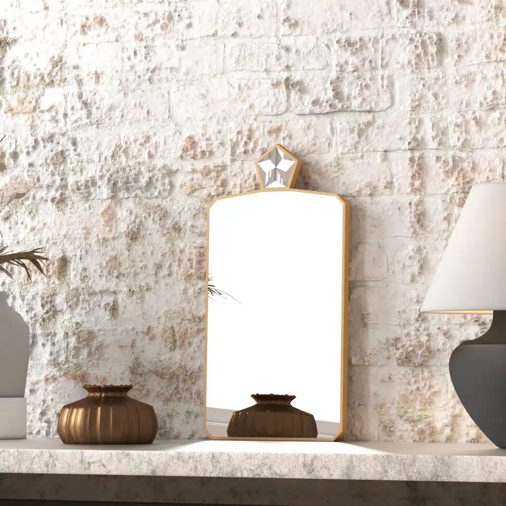 Bespoke Art Mirror with Irregular Shape | Handcrafted Wood Frame for Living Room & Bedroom