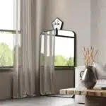 Handmade Asymmetrical Wood Mirror for Living Room & Bedroom | Multi-functional Stand, Wall or Shelf Decor
