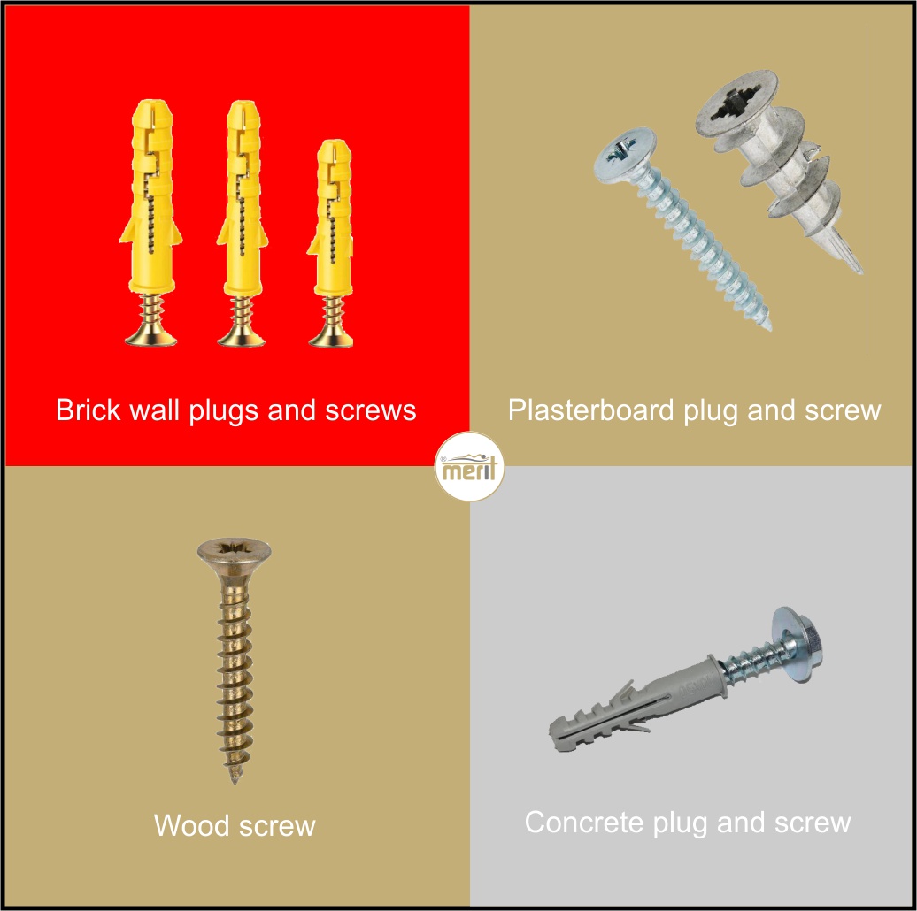 Right Fixing Screws and Plugs for Hanging Wall Décor including plasterboard walls, Brick Walls, Wooden walls and concrete walls