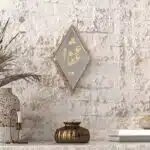 Handmade Set of 3 Diamond-Shaped Mirrors with Persian Calligraphy – Available in Black, Gold, and Silver