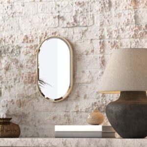 Boho Chic Pill-Shaped Wall Mirror - Small Vanity Decor