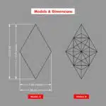 Handmade Set of 3 Diamond-Shaped Mirrors with Persian Calligraphy - Image 13