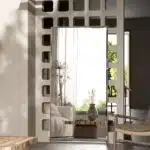 Rectangular beveled wall mirror with a handmade wooden frame, suitable as a floor, full-length, leaner, or overmantle mirror for stylish interiors