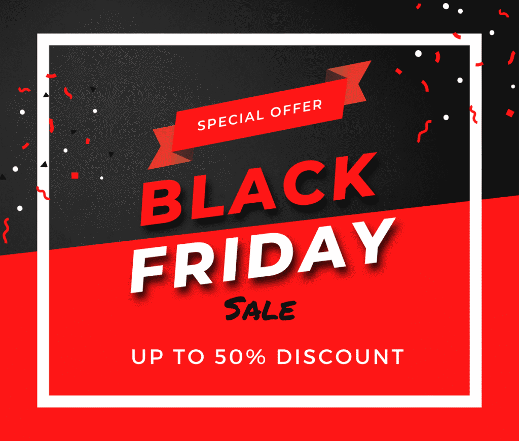 50% sale discount Black Friday