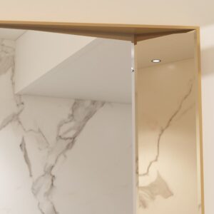 Luxurious full-length wall mirror with a sleek wooden frame, available in black with black-tinted mirror paneling and gold with rose-gold tinted mirror. Featuring a unique half-and-half design with precision beveled edges and an inward angle for a layered effect, this designer mirror adds depth and elegance to modern and classic interiors alike. Ideal for entryways, living rooms, and bedrooms as a functional art piece.