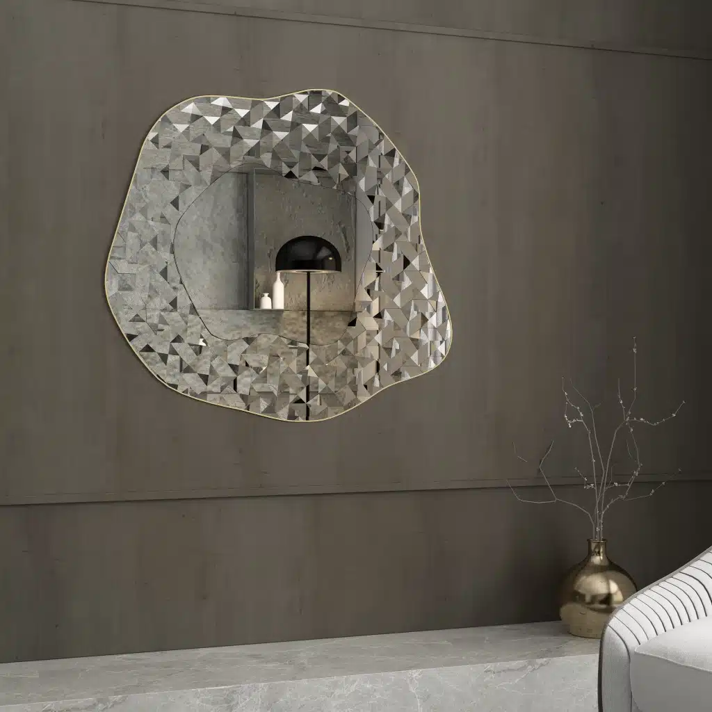 Asymmetrical Irregular Wavey Vanity Wall Mirror, Aesthetic Decor - Image 5