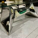 Mirror-polished stainless steel dining table base