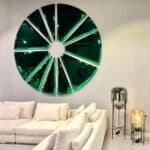 Green stainless steel radial wall art