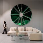 Green stainless steel radial wall art