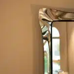 Luxury Wavy Bronze Tinted Glass Wall Mirror – Contemporary 3D Designer Mirror for Elegant Home Decor