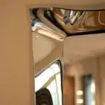 Luxury Wavy Bronze Tinted Glass Wall Mirror – Contemporary 3D Designer Mirror for Elegant Home Decor