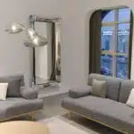 Luxury Wavy Bronze Tinted Glass Wall Mirror – Contemporary 3D Designer Mirror for Elegant Home Decor