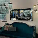 Luxury Wavy Bronze Tinted Glass Wall Mirror – Contemporary 3D Designer Mirror for Elegant Home Decor