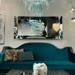 Luxury Wavy Bronze Tinted Glass Wall Mirror – Contemporary 3D Designer Mirror for Elegant Home Decor