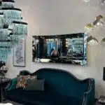 Luxury Wavy Bronze Tinted Glass Wall Mirror – Contemporary 3D Designer Mirror for Elegant Home Decor