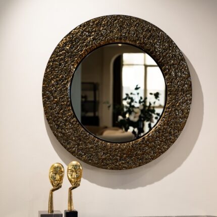 3. Bronze tinted designer mirror with wavey frame texture