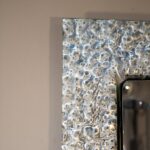 2. Handmade silver wall mirror with unique glass detailing