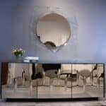 4. Visible Through Glass Wavy Square Mirror – Unique Contemporary Home Décor