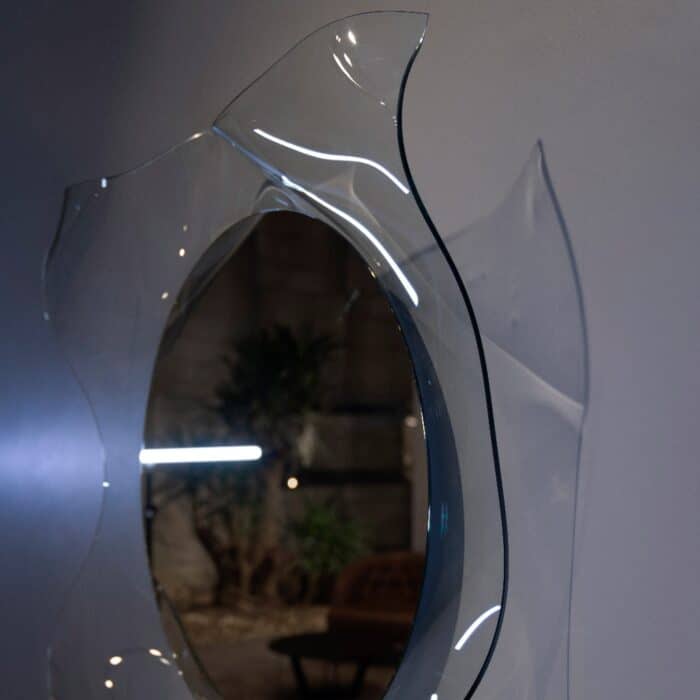 4. Visible Through Glass Wavy Square Mirror – Unique Contemporary Home Décor