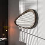 Luxury organic wall mirror with antique oak finish