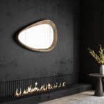 Designer wall mirror with lightly steamed beech frame