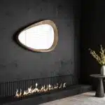 Designer wall mirror with lightly steamed beech frame