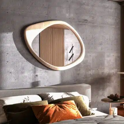 Birch wood organic mirror